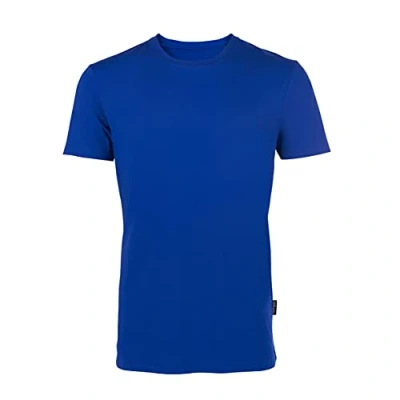 Obrázek HRM pánské luxusní Roundneck Tee Premium tričko s kulatým výstřihem ze 100% biobavlny základní lze prát do 60 C Vysoce kvalitní a udržitelné oblečení, královská modrá