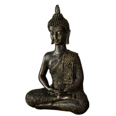 Obrázek Thai Buddha Statue Statuette Zen und Feng Shui Dekoration Bringt eine beruhigende entspannende Atmosphäre in Ihr Zuhause Glücksbringer Farbe Bronze Höhe: 21cm Zen&#039;Light
