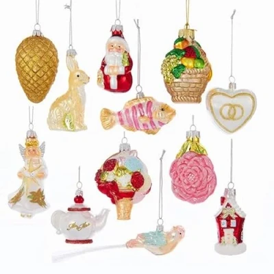 Obrázek Kurt Adler 7 cm 4 &quot;Noble Gems Hochzeit Ornament Set von 12