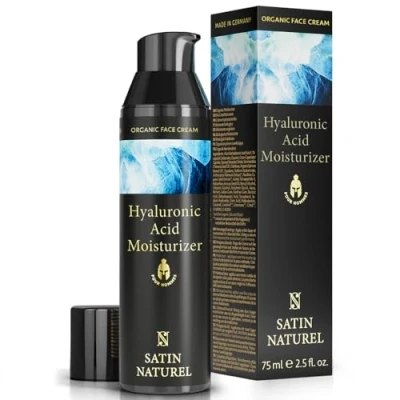 Obrázek Moisturizer Face pro muže s BIO Aloe Vera + Hyaluron arganový olej pleťový krém optimální péči a svěžest péče o obličej muži 75 ml Skincare Vegan Satin Naturel