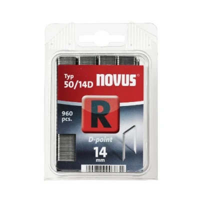 Obrázek Novus svorky s plochým drátem 14 mm, D hrotem, 960 svorkami, typ 50/14D, panelové pro zvýšený odpor vytažení