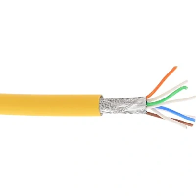 Obrázek InLine 76899Y propojovací kabel, S/FTP (PiMf), Cat.6A, 500MHz, bez halogenů, měď, žlutý, 100 m