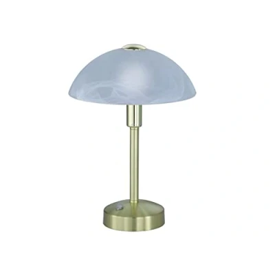 Obrázek Trio Leuchten LED stolní lampa Donna 525790108, kov mosaz matná, sklo alabastrově bílé, vč. 4 W LED, 4násobný dotykový stmívač