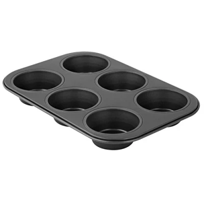 Obrázek Zenker Forma na muffiny 6 ks plechů pečení PURE, šťavnaté a cupcaky, plech (barva: černá), množství: 1 kus