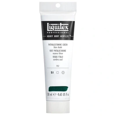Obrázek Liquitex 1047317 Professional Heavy Body akrylová barva v umělecké kvalitě s vynikající stálostí na světle máslové konzistenci, 138 ml tuba ftalozelená (modrý)