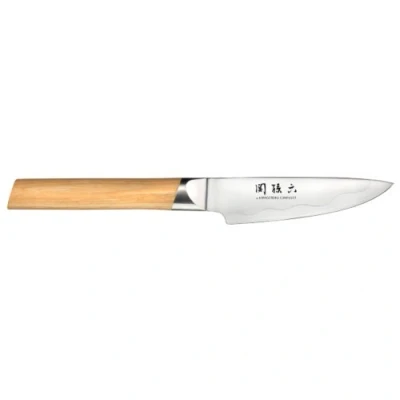 Obrázek KAI Seki Magoroku Composite Officemesser 9 cm délka čepele SUS420J2 ušlechtilá ocel 56 HRC /VG 10 61 světlejší žilkovaná rukojeť Pakka ruční výroba v Japonsku průchozí Erl