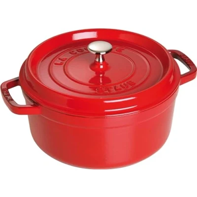Obrázek Prachový litinový roaser / cocotte, asi 24 cm, 3,7 l, třešeň červená