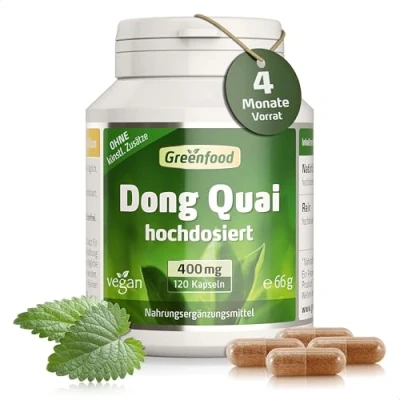Obrázek Dong Quai, 400 mg, extraktu s vysokou dávkou (10:1), 120 kapslí v Číně již tisíciletí. bez umělých přísad, genetického inženýrství. Vegan.