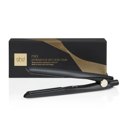 Obrázek ghd Mini Styler — Profesionální žehlička na vlasy pro krátké a ofinu se 40 % užšími deskami, unisex dámy nebo pány, precizní účesy, keramické desky, černá