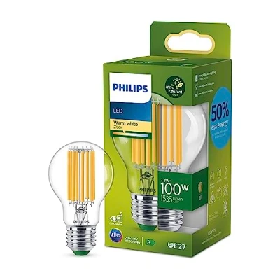 Obrázek Ultra účinná žárovka Philips LED Classic E27 (100 W), s teplým bílým světlem, energeticky úsporná dlouhou životností, třída energetické účinnosti A