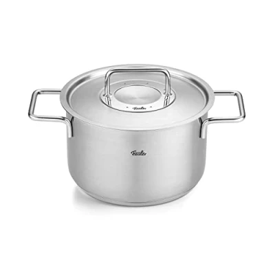 Obrázek Fissler hrnec na vaření Pure Collection / nerezový (Ø 24 cm, 5,7 l) hrnce vč. skleněného víka, vnitřní stupnice indukce, stříbrný