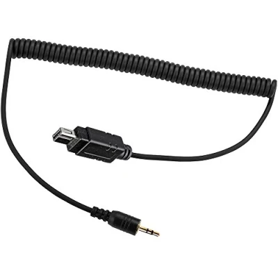 Obrázek PHOLSY N10 Kamera Fernauslöser Anschlusskabel 2,5 mm Klinke (Kabel, Verbindungskabel) für Auslöser (z.B.Timer Fernauslöser) und Nikon Kameras Ersatz Spiral Verbindungskabel 2,5mm DC2