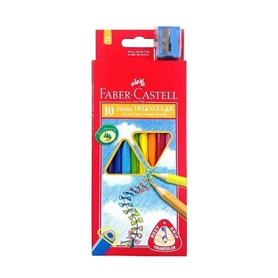 Obrázek FABER CASTELL 116510 pastelky triangular Jumbo, 10 ks kartonové pouzdro,