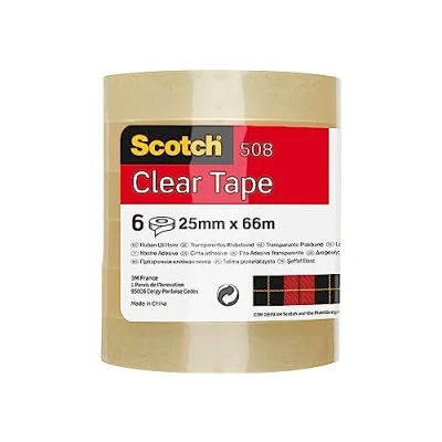 Obrázek Scotch Easy Tear lepicí páska kolečka, transparentní, 25 mm x 66 m, 6 kusů