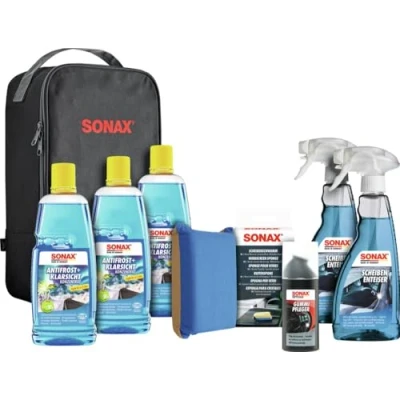 Obrázek SONAX Zimní sada (8dílná) topfit, chráněná a šetrná díky chladnému ročnímu období s vysoce kvalitními produkty pro péči o auto č. výr. 07651410