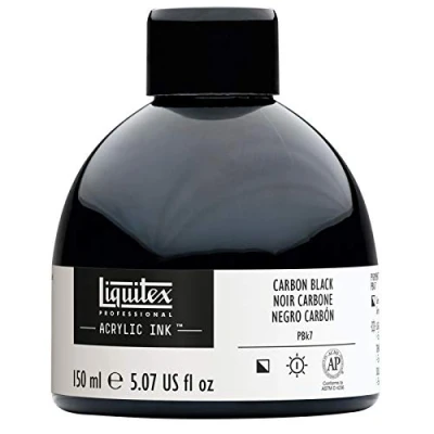 Obrázek Liquitex 4261337 tekuté profesionální akrylové barvy inkoust, tuba, 150 ml, vysoce pigmentovaná airbrush barva, černá