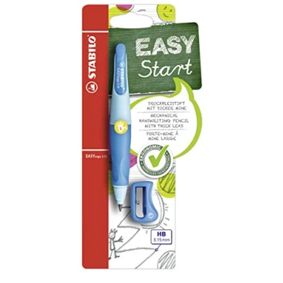 Obrázek Ergonomická tužka pro leváky STABILO EASYergo 3.15 ve světle modré vč. 1 silné náplně stupeň tvrdosti HB &amp; ořezávátko