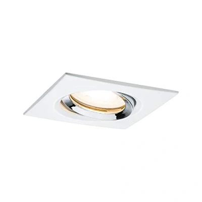 Obrázek Paulmann 92904 Nova Plus LED vestavné svítidlo IP65 hranaté výkyvné 7W stmívatelné Vestavný zářič GU10 bílý matný, chrom vestavná lampa 2700 K
