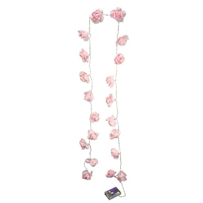 Obrázek Flair Flower LED řetízek s 20 květy, plast, růžový, 250 x 4 cm