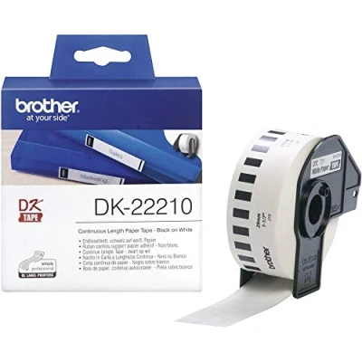 Obrázek Brother DK 22210 nekonečné etikety (papír, 29 mm široké, 30,48 m dlouhé, pro tiskárnu štítků QL)