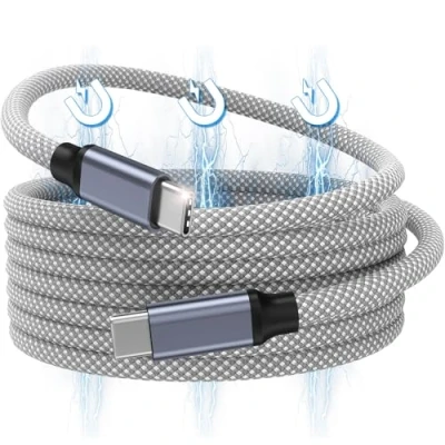 Obrázek Magtame USB C Kabel, 240W magnetisches zu Kabel 5ft, 5A Nylon Geflochtene Schnellladeart für Phone 15/15 Pro/15 Pro Max Samsung Mac_Book, Original Design Patent Produkt