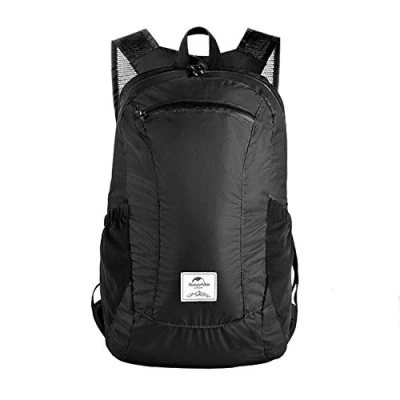 Obrázek Naturehike Ultra lehký sbalitelný vodotěsný turistický Daypack, malý batoh trvale praktický skládací perfektní pro lezení kempování jízdu na kole, Černá 18 l