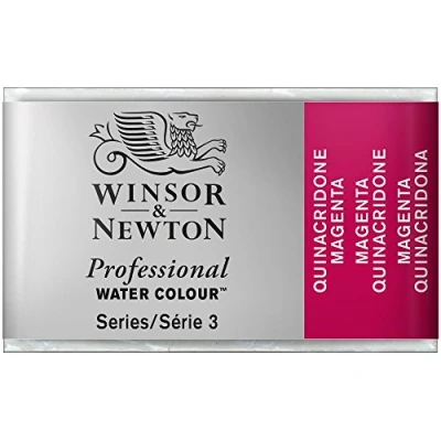 Obrázek Winsor &amp; Newton 0100545 Profesionální akvarelová barva, živé vodní barvy v umělecké kvalitě, vysoká zářivost barev a svítivost, stálá na světle, archivní kvalita, celá miska magenta Chinacridon