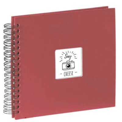 Obrázek Fotoalbum Hama, 28 x 24 cm, 50 černých stran, 25 listů, s výřezem pro obrázkové přílohy, bordeauxskou fotoknihou