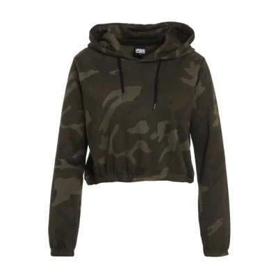 Obrázek Urban Classics Cropped Mikina s kapucí, Ženy, Velikost: Large, Olive