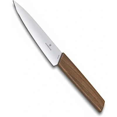 Obrázek Victorinox, Swiss Modern, Profi Officemesser, extra ostrá čepel, rovný brus, 15 cm, ušlechtilá dřevěná rukojeť, nerezová ocel, hnědý