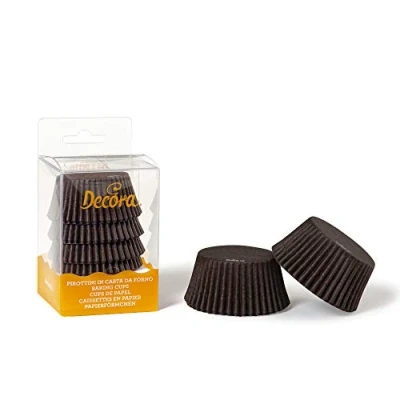 Obrázek Decora, 0339632 Braune Backförmchen, Bequeme Backförmchen zum Backen, Servieren und Verschenken von Muffins, Hitzebeständig bis 220 C, In praktischer Blisterverpackung.
