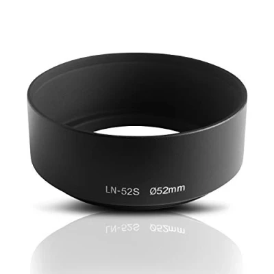 Obrázek Ares Foto® 52 mm Ø kovová sluneční clona Lens Hood. CNC frézovaný hliník K našroubování na závit filtru objektivu Pro Canon Sony Nikon Tamron Sigma Olympus Fujifilm Pentax