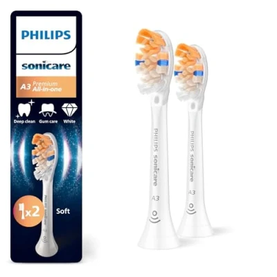 Obrázek Philips náhradní hlavice Sonicare A3 Premium All in One originální kartáčky, bílé, balení po 2 kusech, HX9092/87