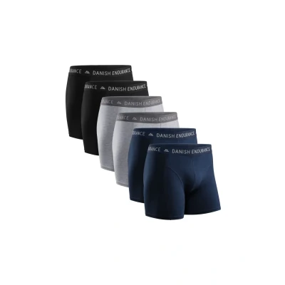 Obrázek Danish Endurance 6 PACK Classic Trenýrky, Muži, Velikost: Large, Multicolor black grey navy blue