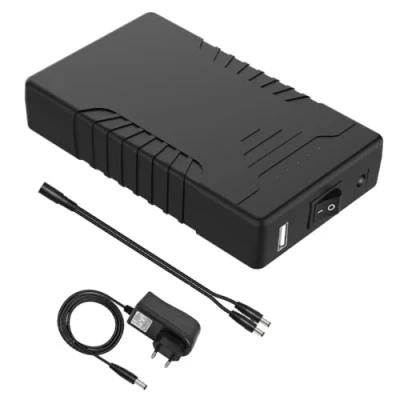 Obrázek TalentCell Dobíjecí lithium iontová baterie 36 W 12 V / 6000 mAh 5 V/12000 DC výstup pro LED pásky, světelné pásy, CCTV kameru a další, černá