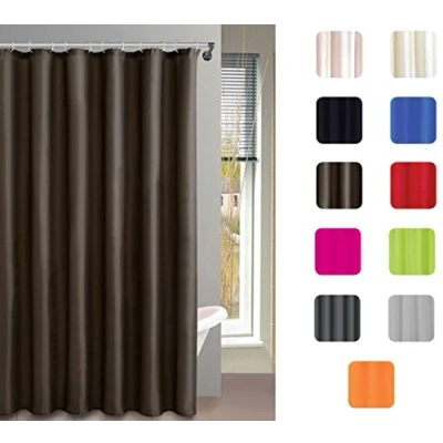 Obrázek MSV Protiplísňový sprchový závěs antibakteriální, lze prát, vodotěsný, s 12 závěsnými kroužky polyester, &quot;hnědá&quot; 180 x 200 cm