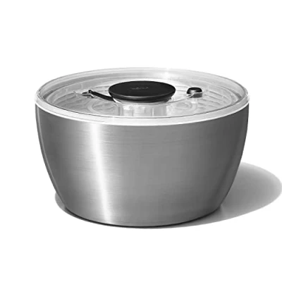 Obrázek OXO SteeL odstředek na salát z ušlechtilé oceli s víkem k praní a sušení salátu