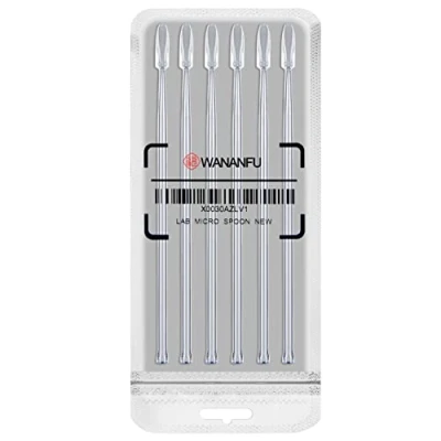 Obrázek WANANFU Lab Spatel (6 Einheiten) Micro Löffel/Scoop mit Pulver Tamper, passt für leere Kapseln Größe 000, 00, 0, 1, 2, 3, 4, 5, BPA frei, Alternative zu Kapselfüller