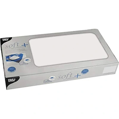Obrázek Papstar, 20 středových přikrývek, podobný látce, vlies &quot;soft selection plus&quot; 80 cm x bílý, #84914, bílý