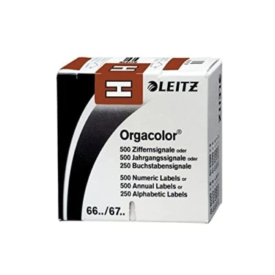 Obrázek Leitz 66171000 Orgac Tricolor písmeno signální H, 250 ks, hnědá