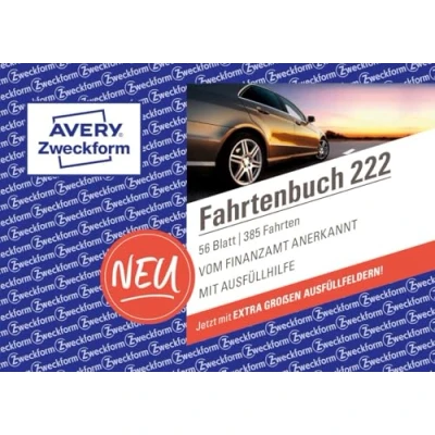 Obrázek Avery Zweckform 222 kniha jízd pro osobní automobil (A6 napříč, 40 listů) bílá (český jazyk nelze zaručit). 1 kus