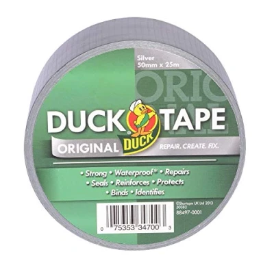 Obrázek Duck Tape Original Silber 50 mm x 25 m Das hochfeste wasserdichte Gaffer und Kanal Klebeband für Reparaturarbeiten