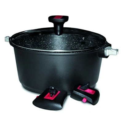 Obrázek Baumalu 383605 Kochtopf mit Deckel, 24 cm, Granit Pro, geschmiedetes Aluminium, Schwarz