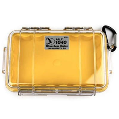 Obrázek Peli 1040 Micro Case Schutzbehältnis für Smartphone und Zubehör, IP67 Wasserdicht, 0,7L Volumen, Transparent/ Gelbe Gummieinlage, 027 100E, Klar/Gelb