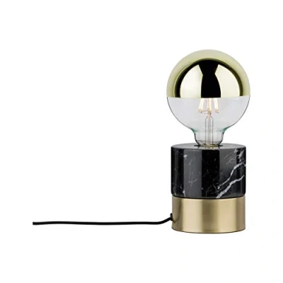 Obrázek Paulmann 79742 Neordic stolní lampa Vala max. 1x20W pro E27 lampy na noční stolek mosaz kartáčovaná/černá 230V mramor bez žárovky