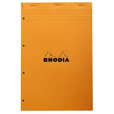 Obrázek Rhodia 20200C poznámkový blok (čtverečkovaný, DIN A4, 21 x 29,7 cm, mikroperforovaný, 80 listů) 1 kus oranžový