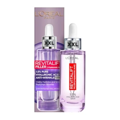 Obrázek L&#039;Oréal Paris Hyaluron sérum, Revitalift Filler, péče o obličej proti stárnutí, vráskám, s 1,5% čistou kyselinou hyaluronovou a vitaminem C, 50 ml