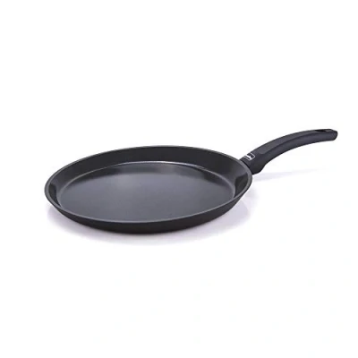 Obrázek Berndes Pánev s plochým okrajem na palačinky a více než 28 cm, vhodná pro indukci, hliník, černá, 011289, nepřilnavá, 49 x 30 9,5 cm
