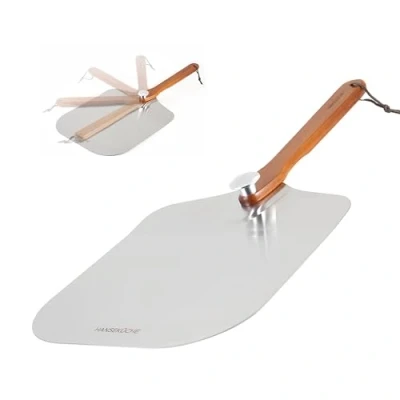 Obrázek Hanseküche lopata na pizzu z ušlechtilé oceli 30 cm zvedák s rukojetí akátového dřeva a velké plochy, pizzu, příslušenství také chléb, lze mýt v myčce