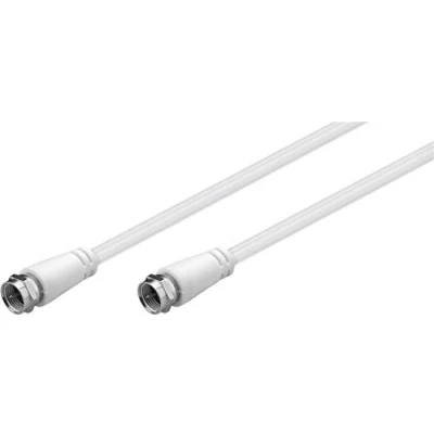 Obrázek Goobay Sat anténní kabel (Class A, 85 dB), 2X stíněný; satelitní stíněný, 2 m, bílý F konektor &gt; (plně stíněný)